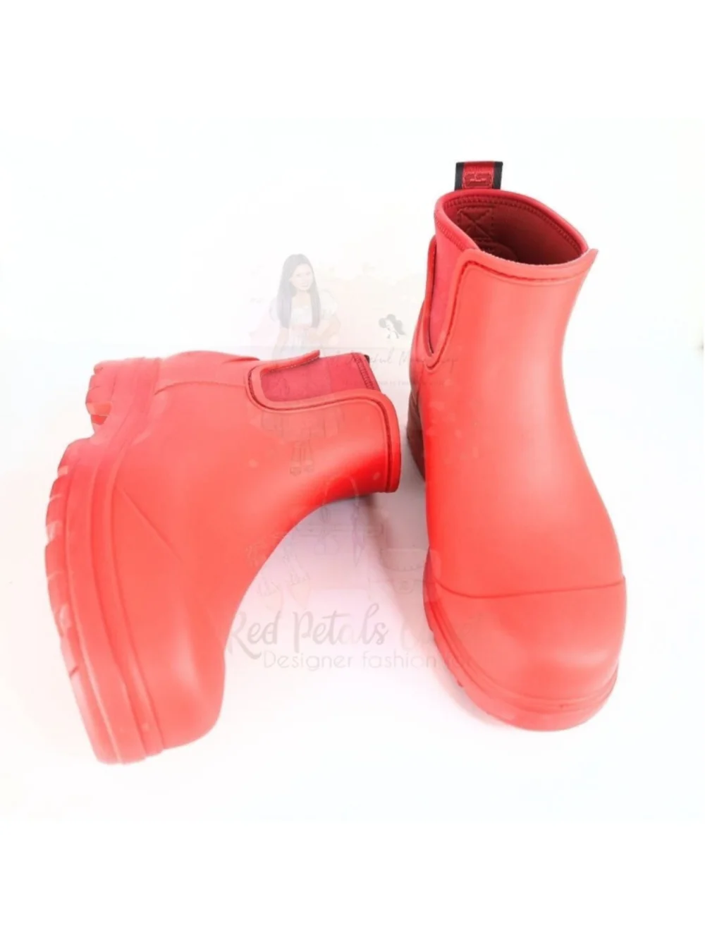 UGG Droplet Women's Rain Boot Shoes - Samba Red, Size 7